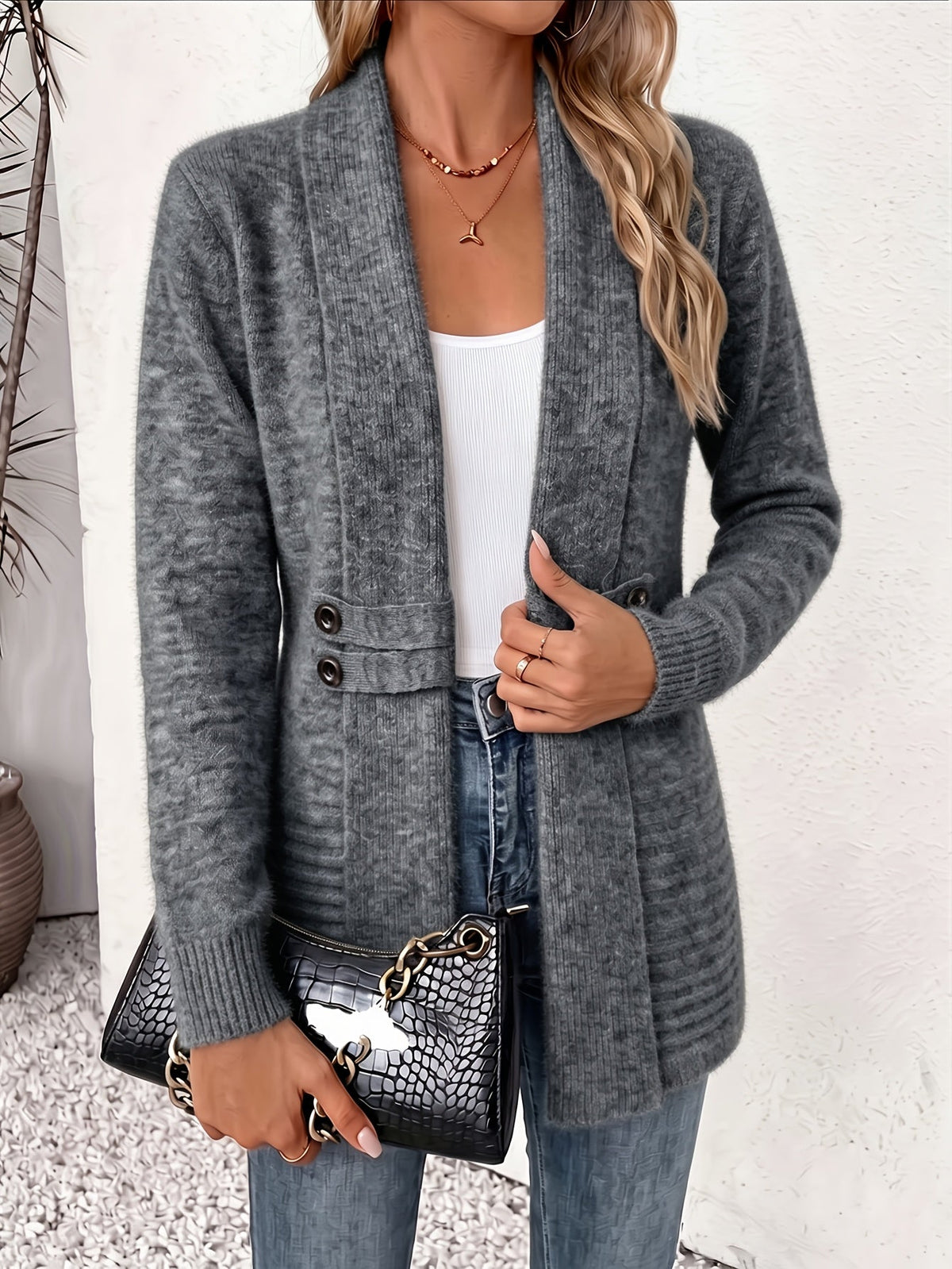 Kate | Elegant Women's Cardigan - Open Front & Tailored Waist
