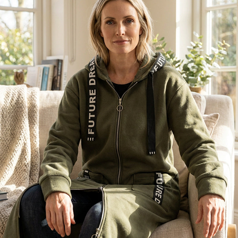 Amanda | Long Hooded Sweatshirt Coat