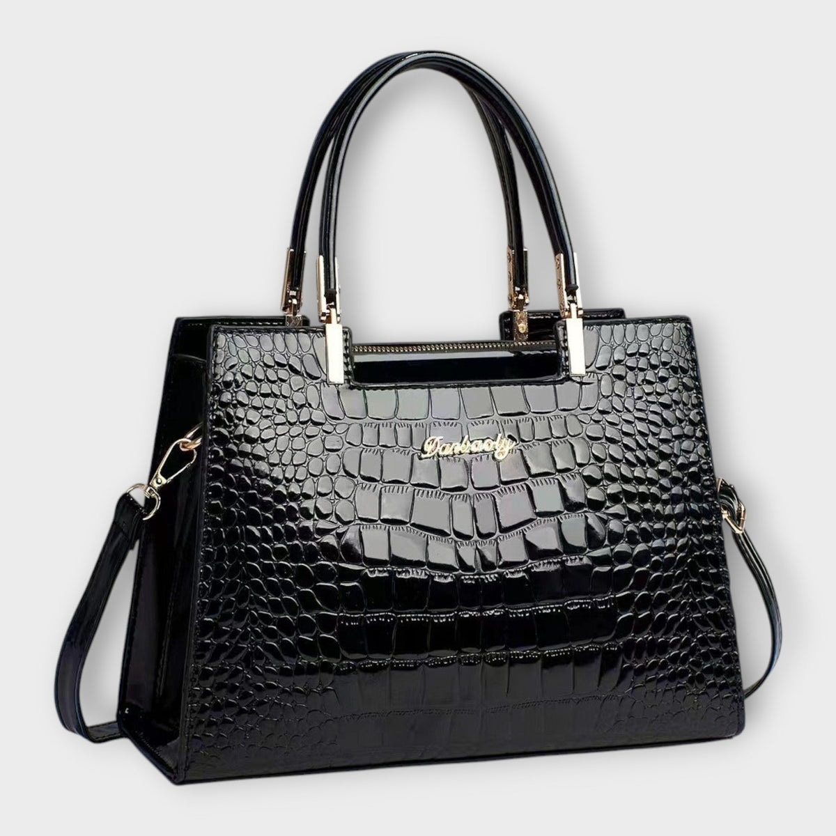 Veralie | Shiny Crocodile Skin Pattern Handbag