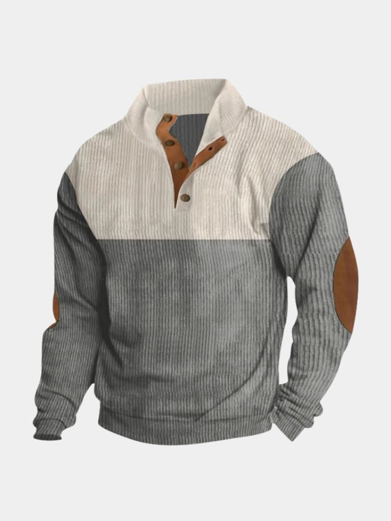 Alden | High Collar Corduroy Retro Pullover