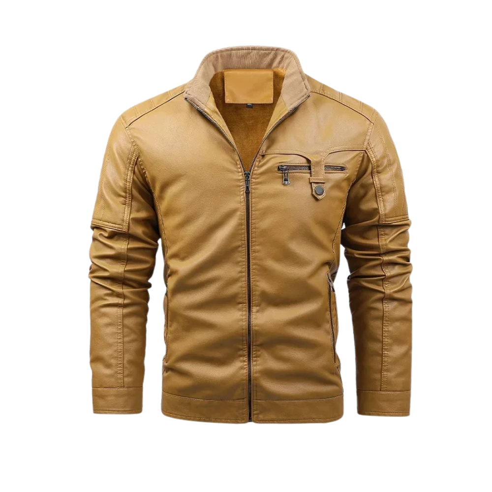 Duke | Retro Fleece Lined Leather Jacket