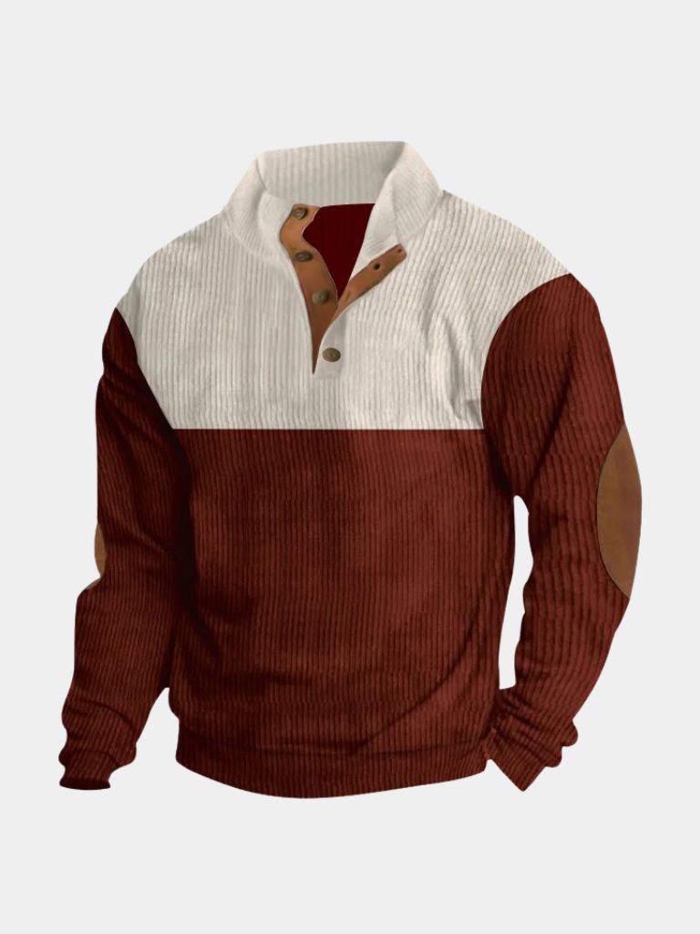 Alden | High Collar Corduroy Retro Pullover