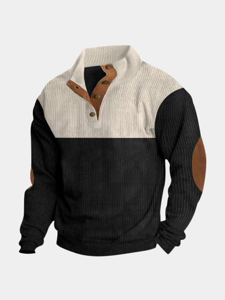Alden | High Collar Corduroy Retro Pullover