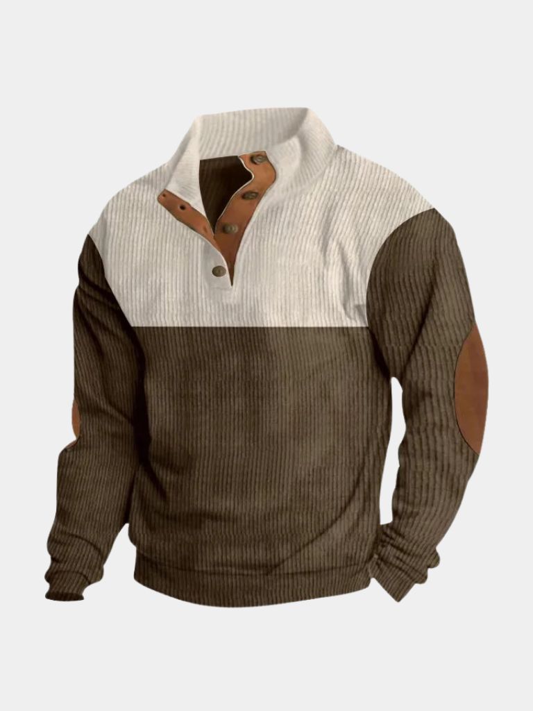 Alden | High Collar Corduroy Retro Pullover