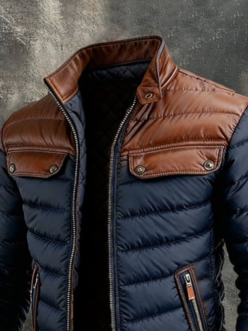 Alec | Quilted Jacket with Leather Accents