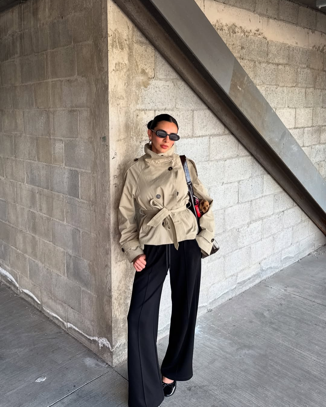 Alzea | Cropped Trench Coat with Belt