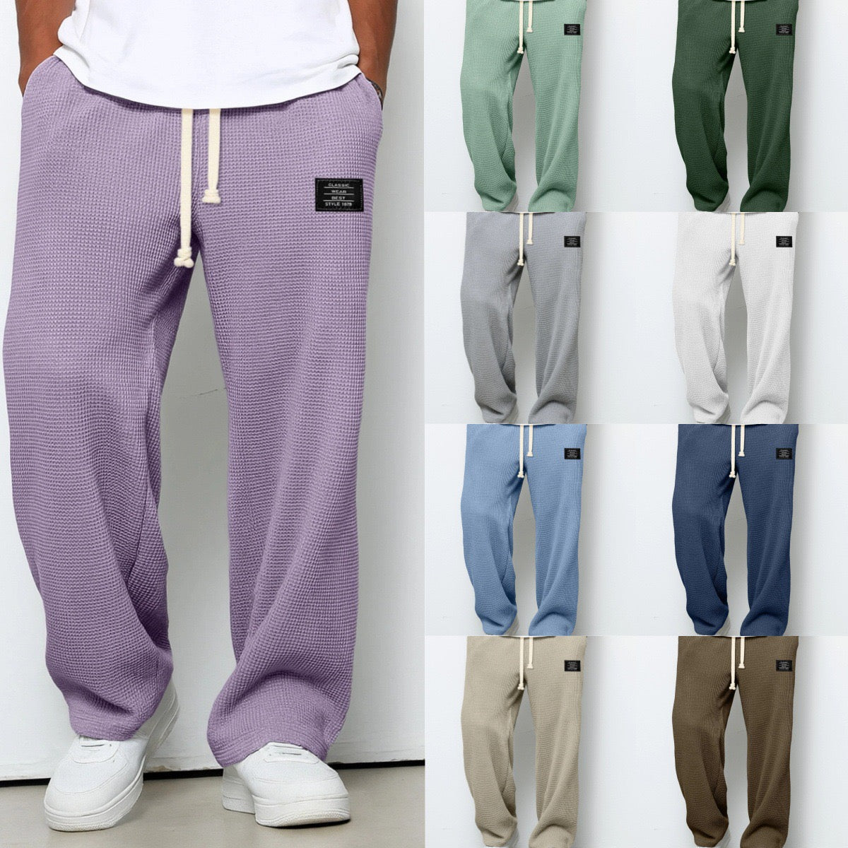 Lorenzo | Wide Pants with Honeycomb Pattern