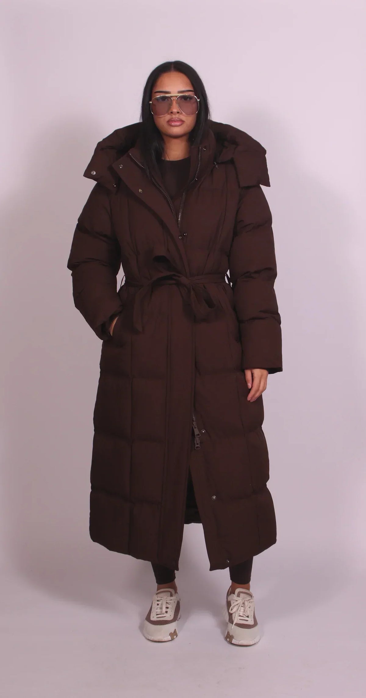 Kelly | Long Belted Puffer Coat