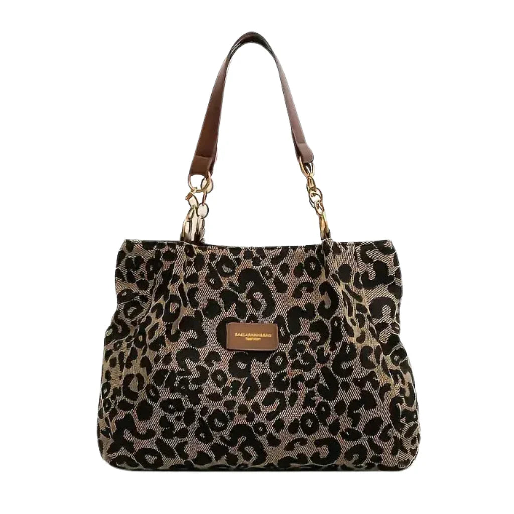 Via | Leopard Print Canvas Tote Bag