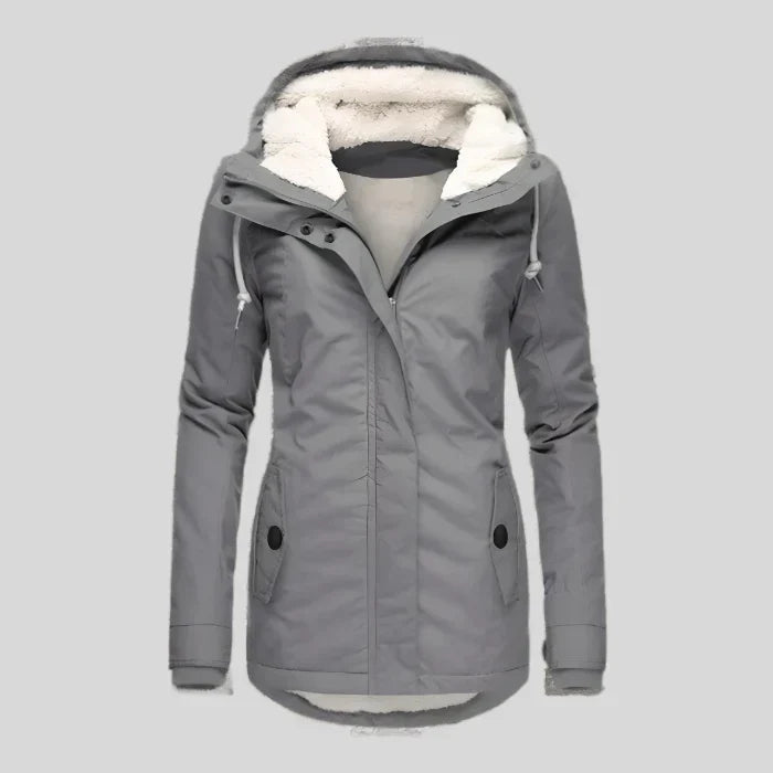 Alienor | Waterproof Long Jacket with Hood and Lining