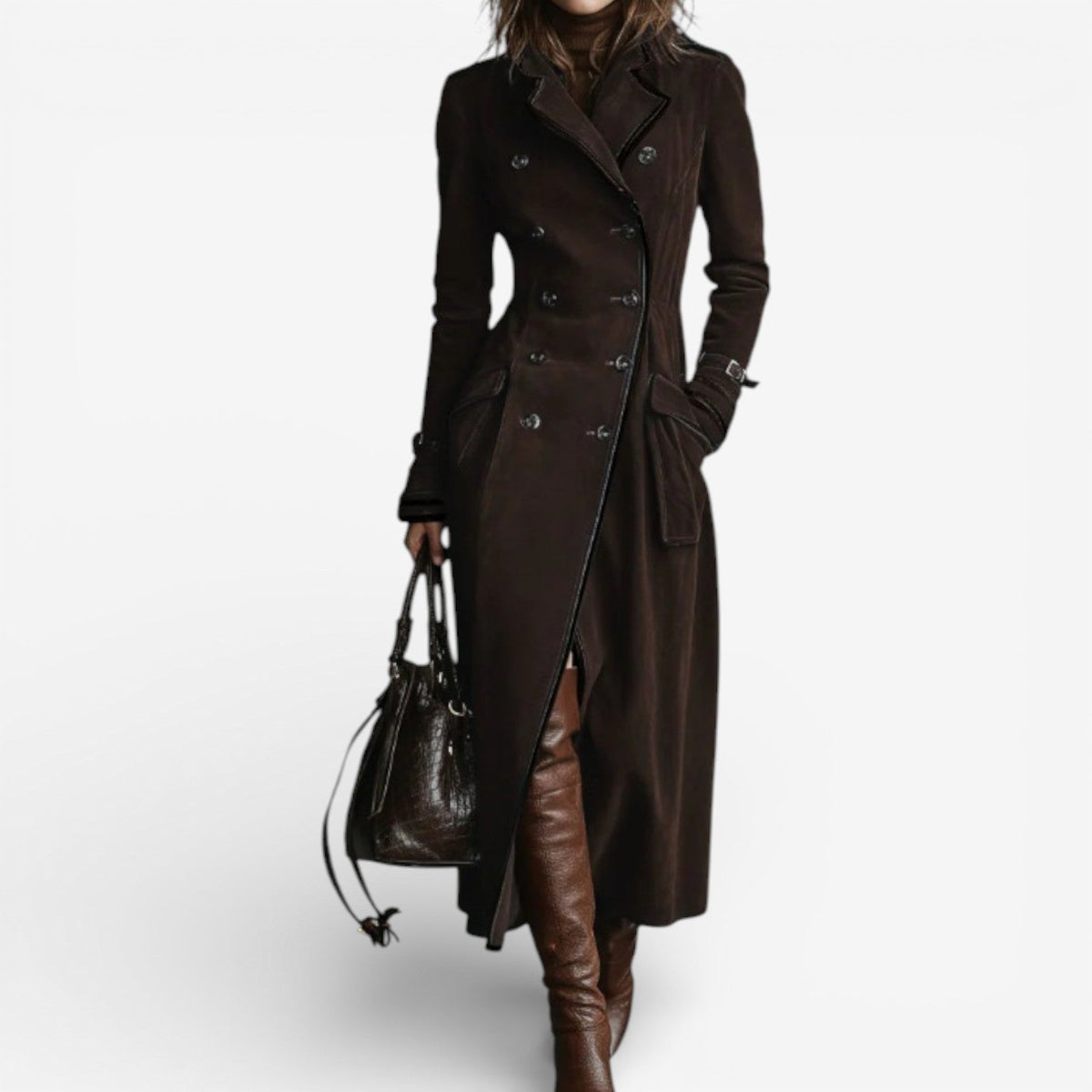 Amarah | Long Suede Trench Coat