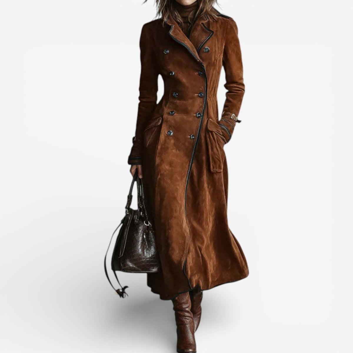 Amarah | Long Suede Trench Coat
