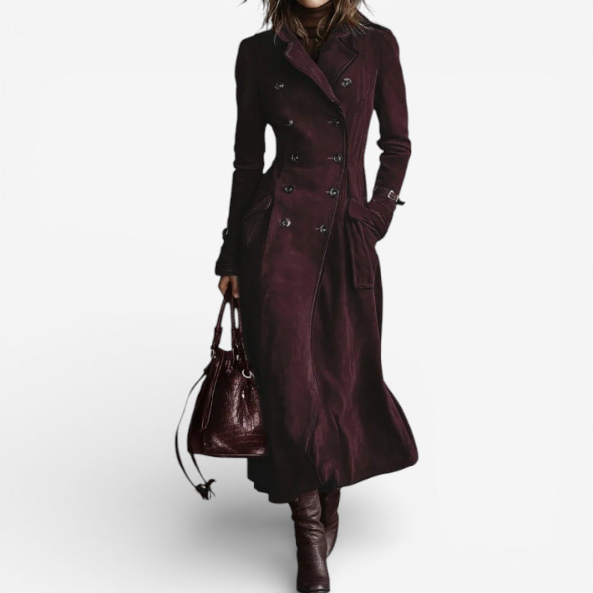 Amarah | Long Suede Trench Coat