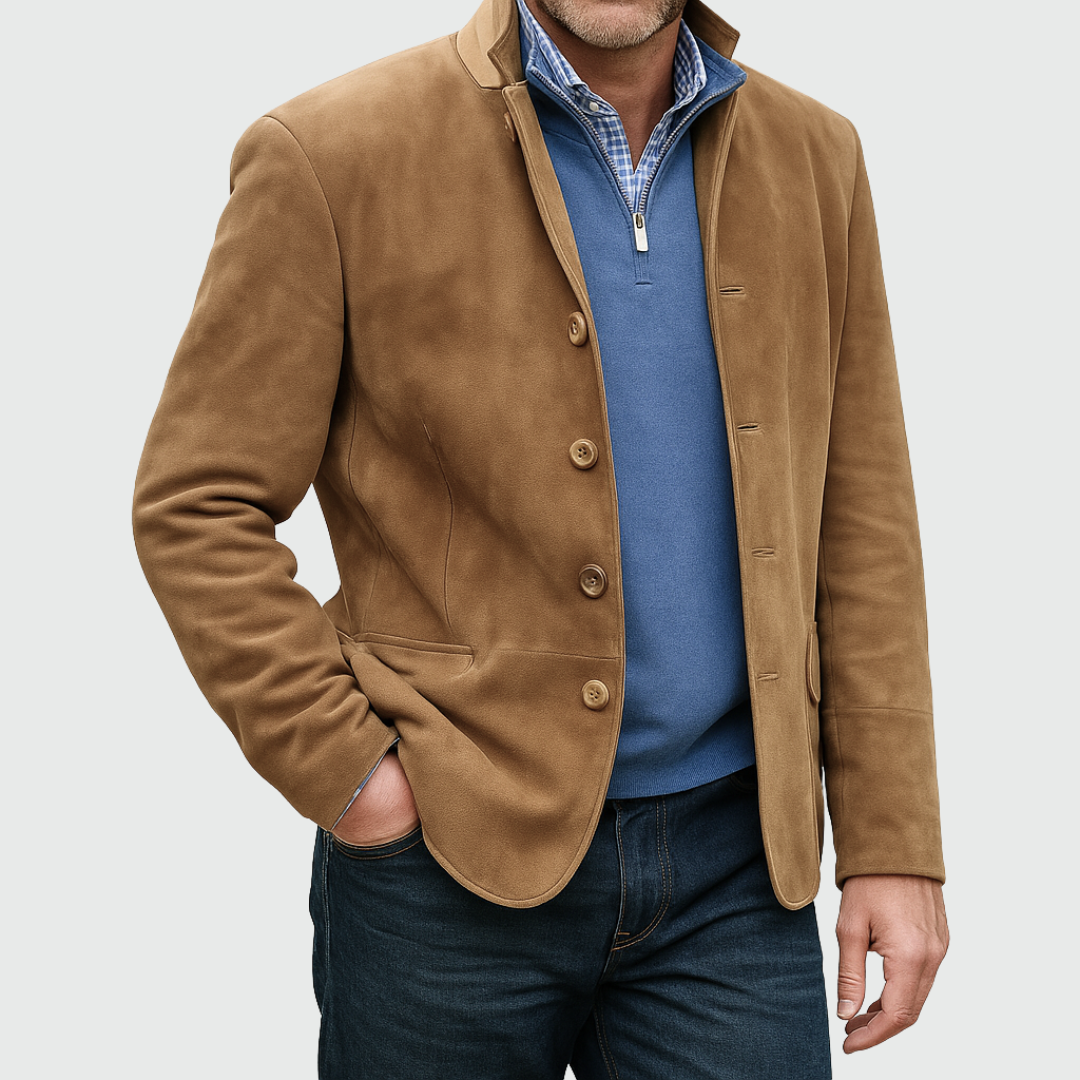 Asher | Classic Suede Button Jacket