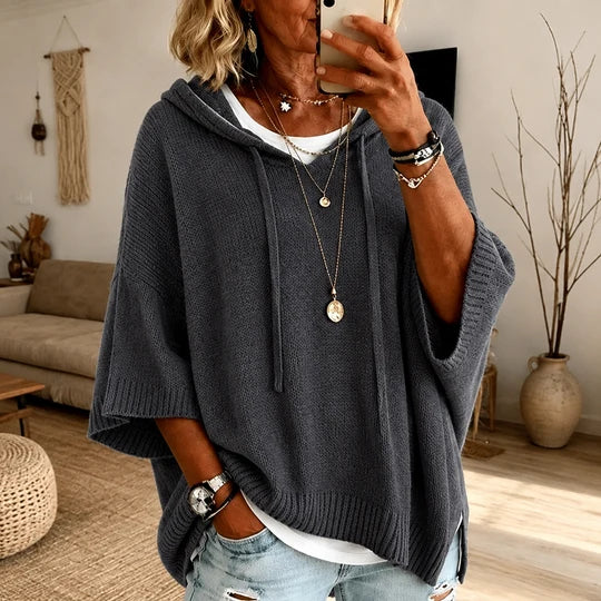 Manon | Taupe Poncho Sweater