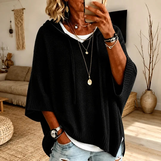 Manon | Taupe Poncho Sweater