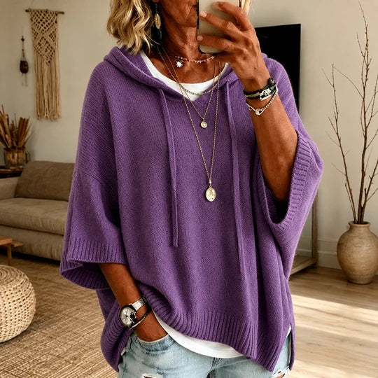 Manon | Taupe Poncho Sweater