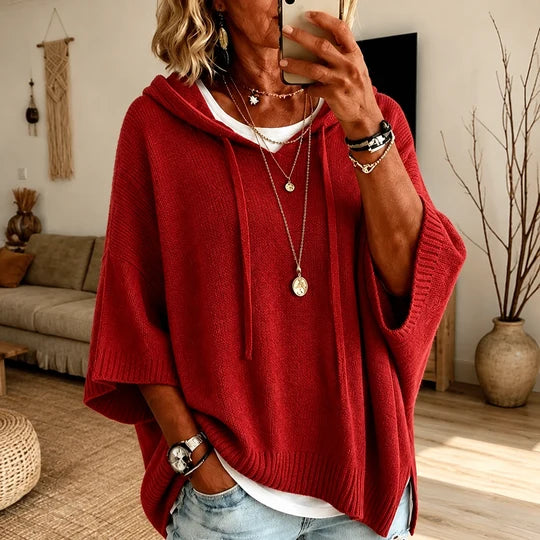 Manon | Taupe Poncho Sweater