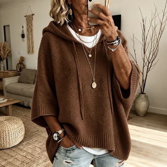 Manon | Taupe Poncho Sweater