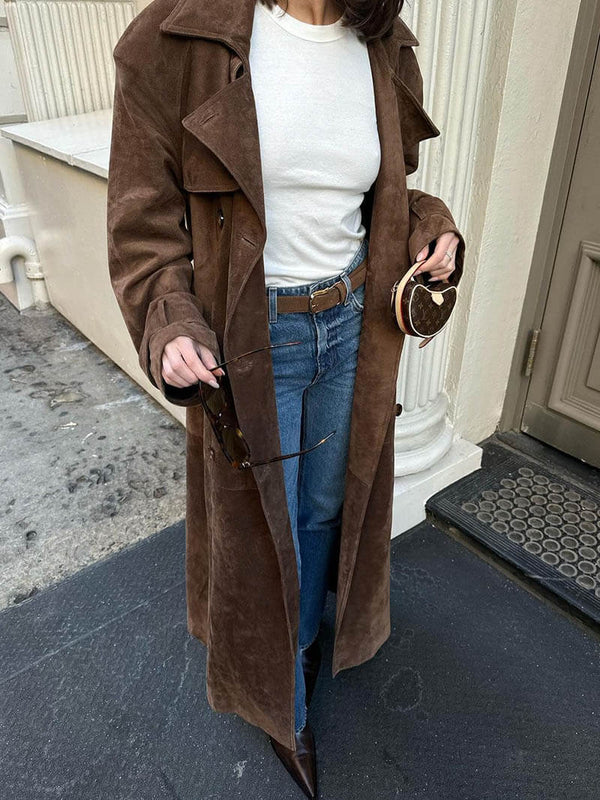 Arizonia | Elegant Suede Trenchcoat