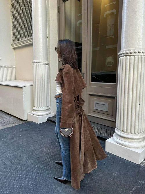 Arizonia | Elegant Suede Trenchcoat