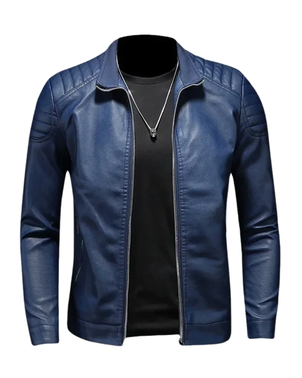 Ace | Stand Collar Leather Jacket