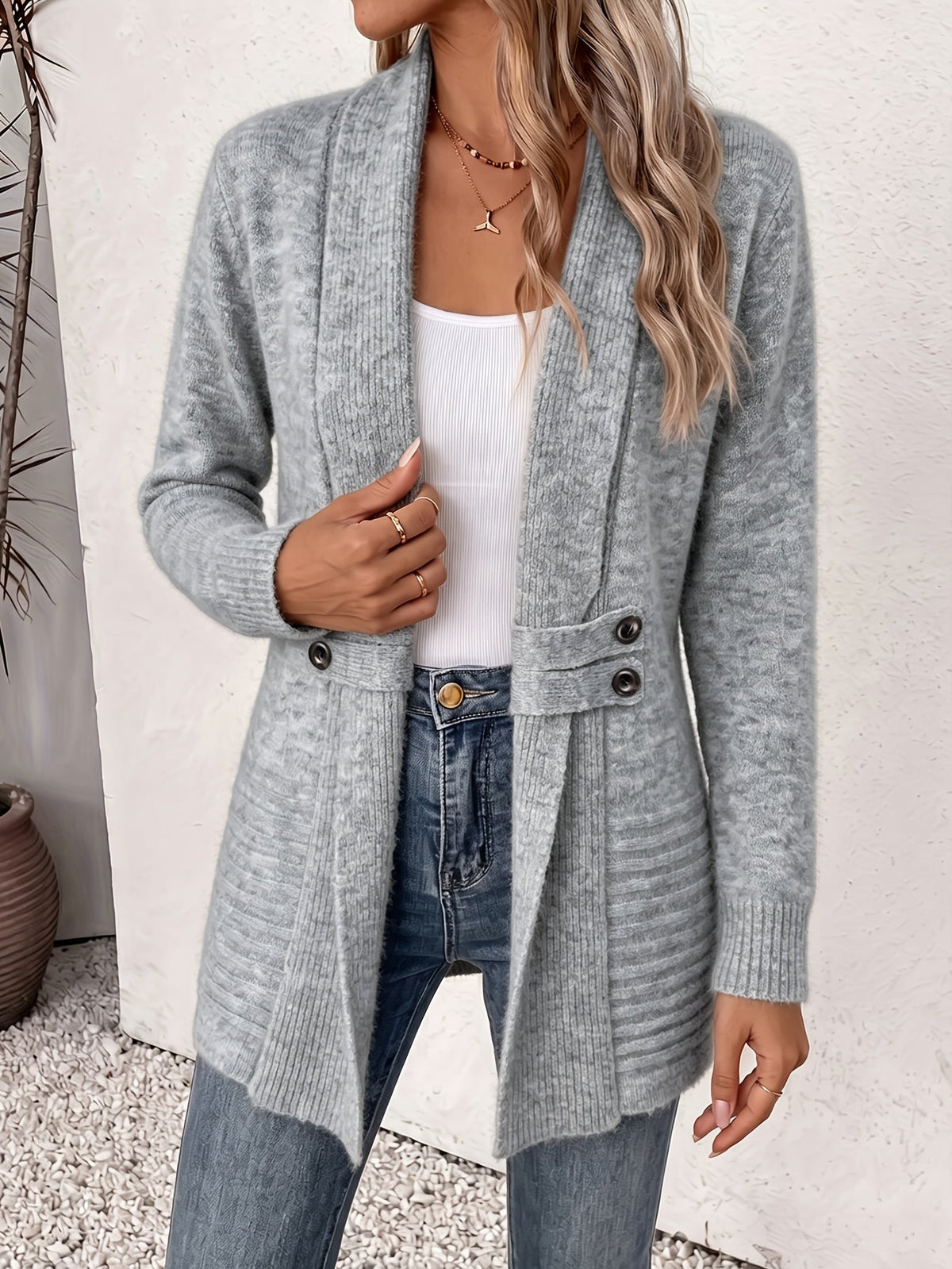 Kate | Elegant Women's Cardigan - Open Front & Tailored Waist