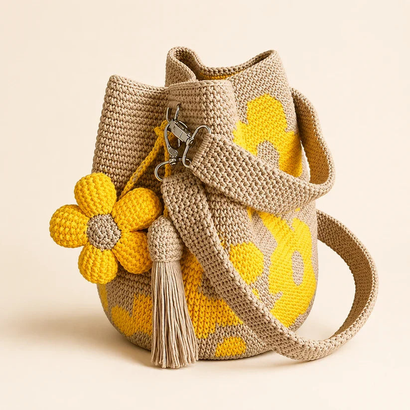 Livia | Handmade Crochet Floral Tote Bag
