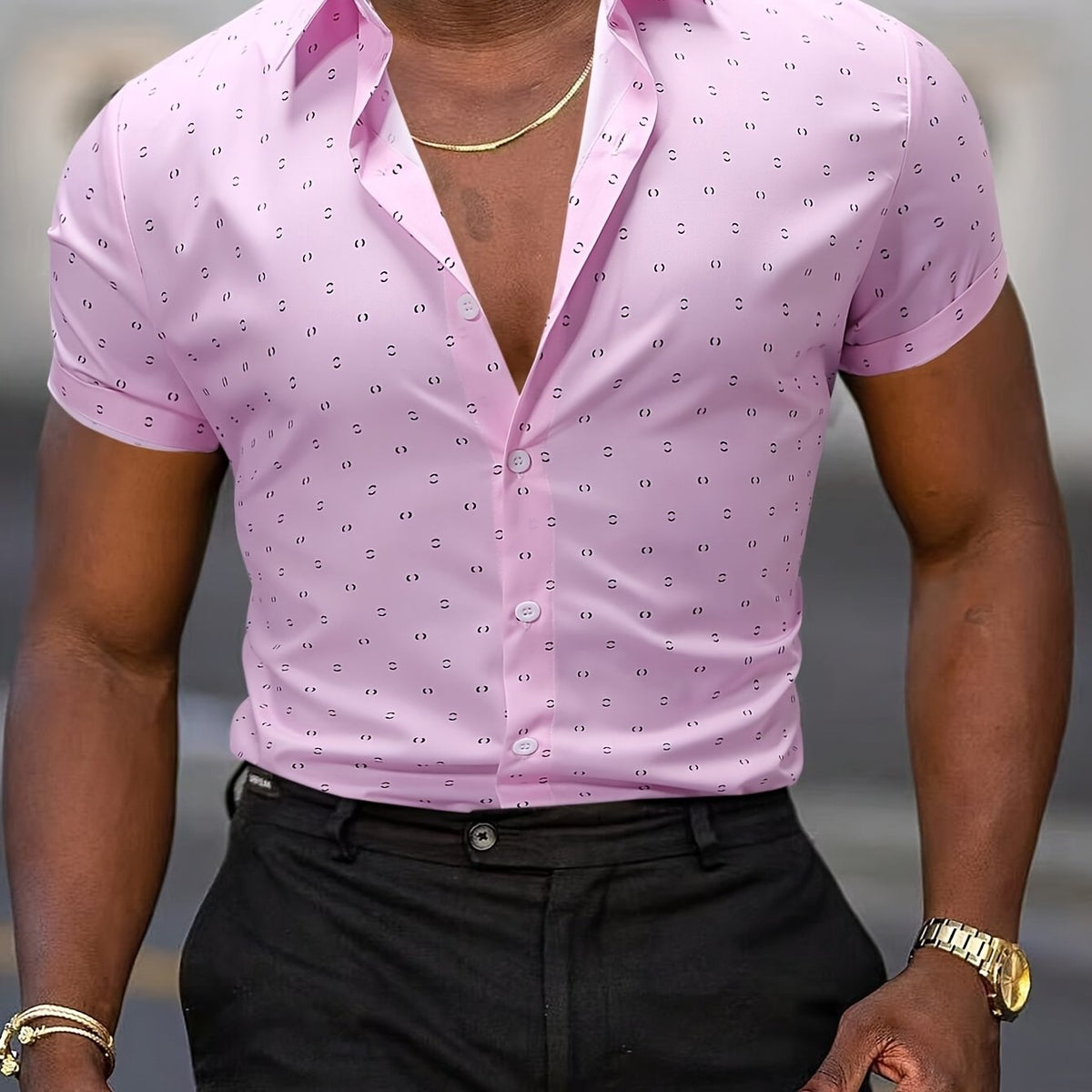Aaron | Printed Short Sleeve Shirt for Tailored Summer Style
