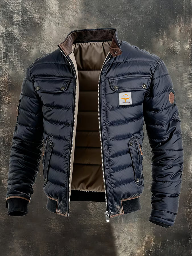 Zac | Retro Quilted Leather Jacket