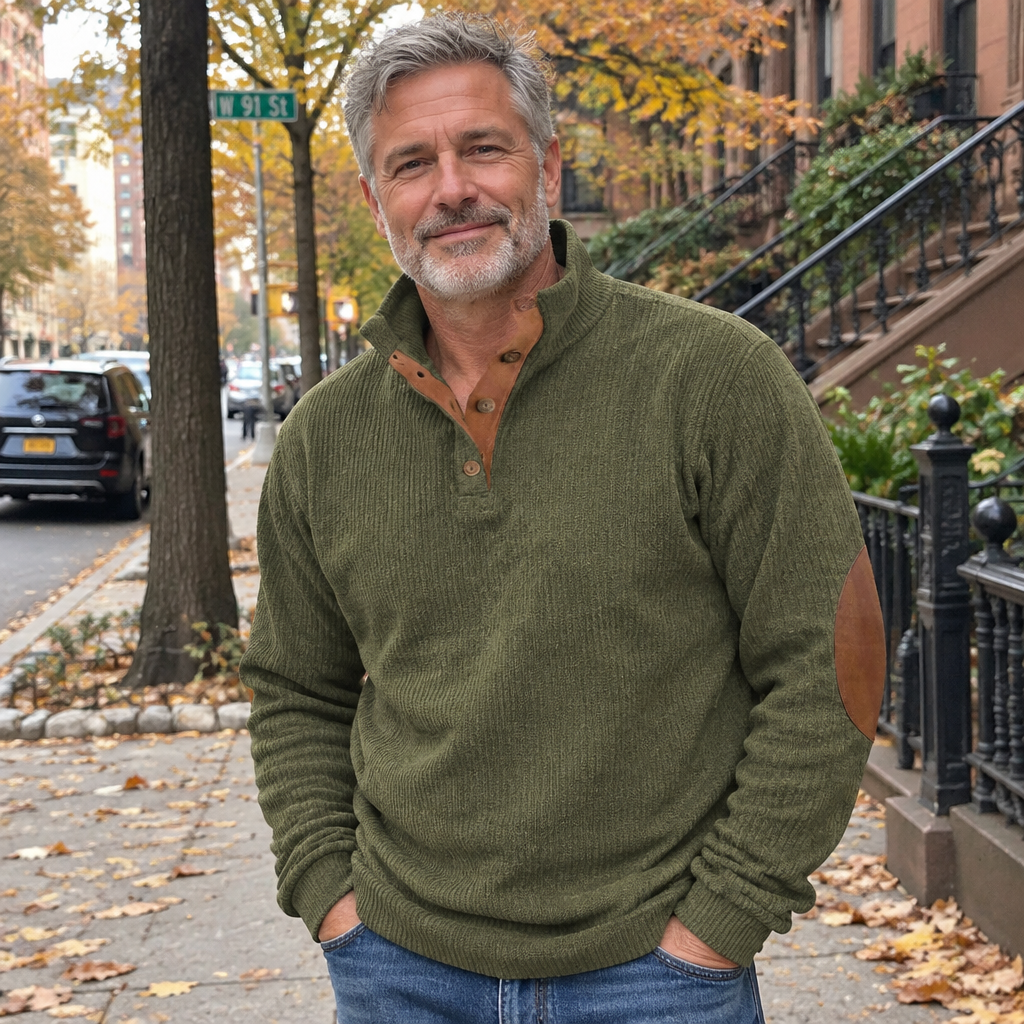 Hudson | Corduroy Button-Collar Pullover