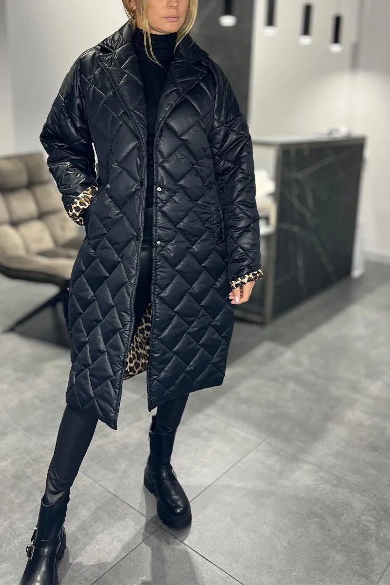 Kensington | Luxe Quilted Jacket With Leopard Lining