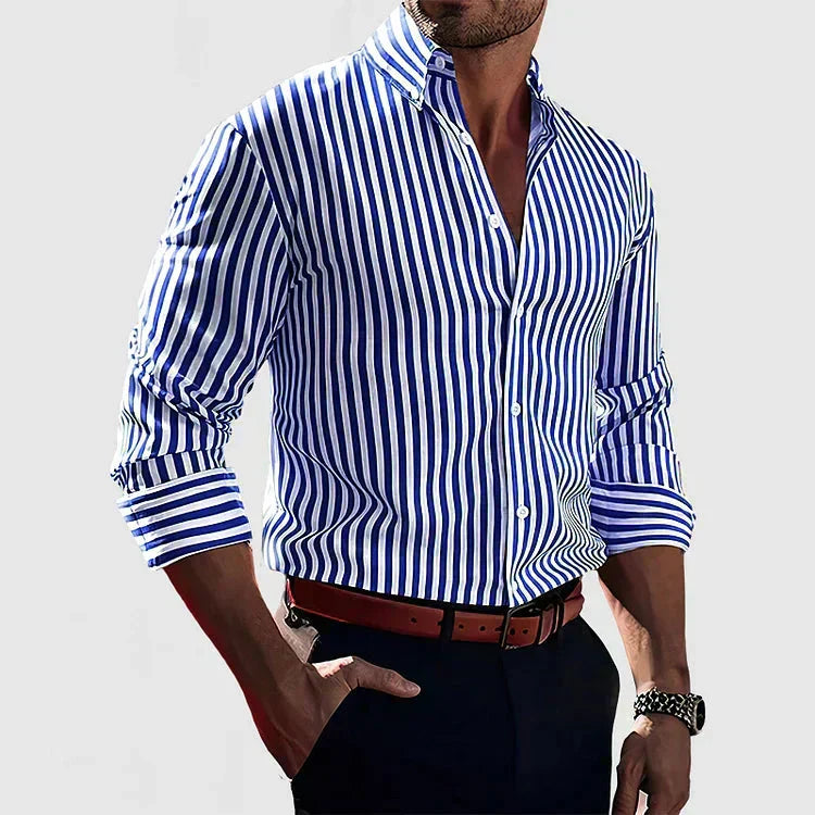 Stefano | Men's Striped Fitted Shirt — Smart Casual