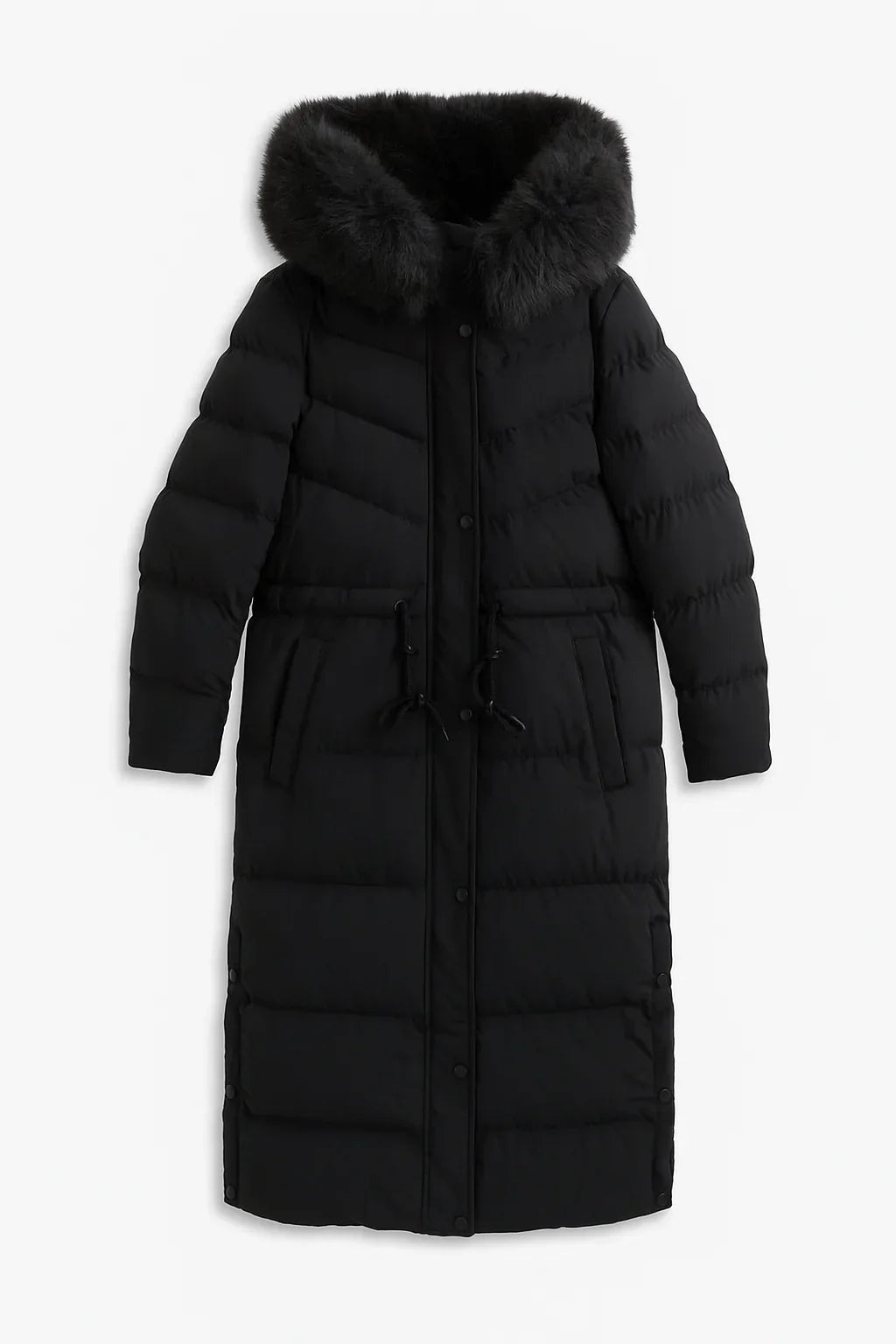 Alissa | Fur Hooded Longline Winter Coat