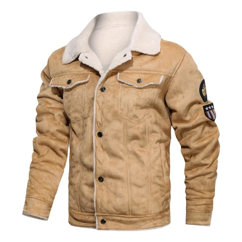 Brock | Elegant Warm Fleece Leather Jacket