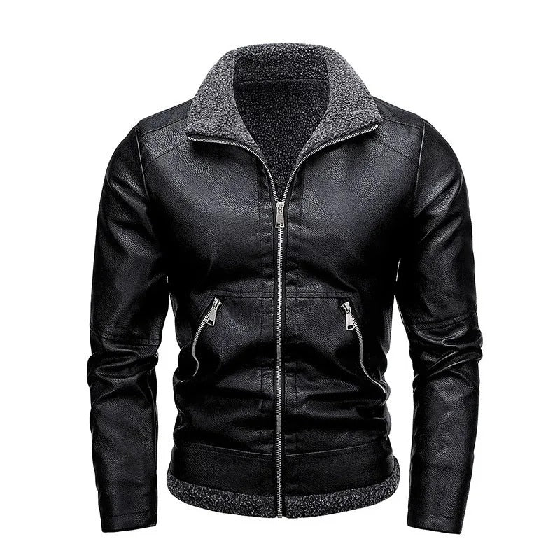 Bronson | Elegant Fleece Leather Jacket