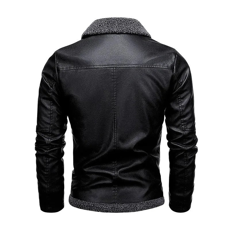 Bronson | Elegant Fleece Leather Jacket