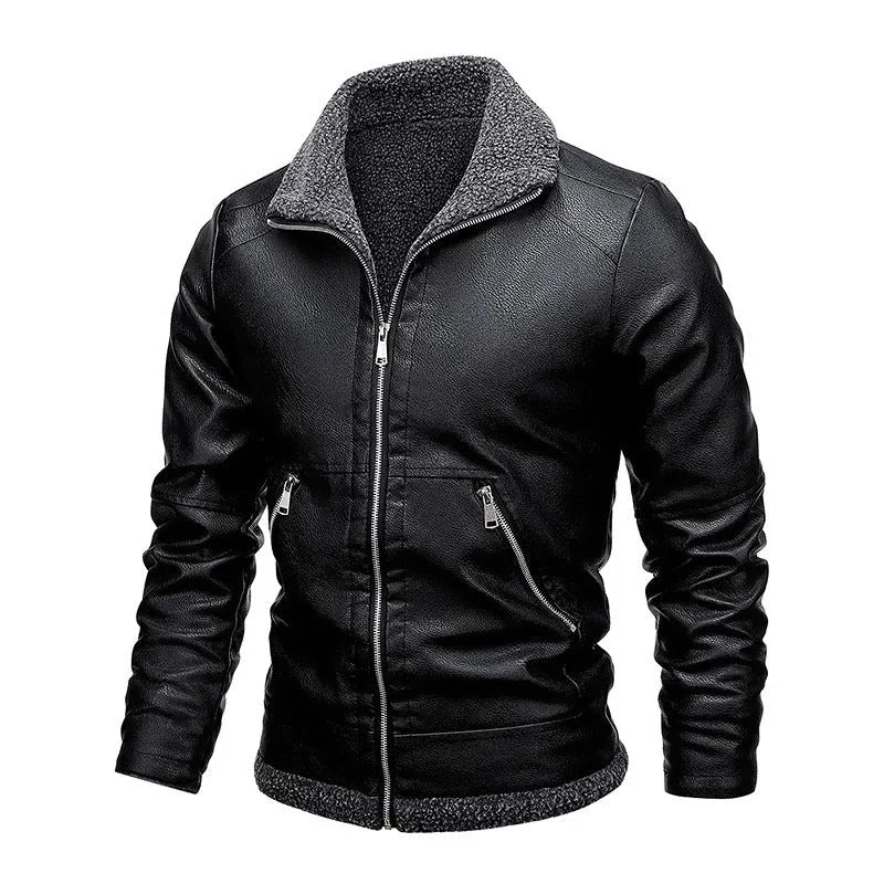 Bronson | Elegant Fleece Leather Jacket