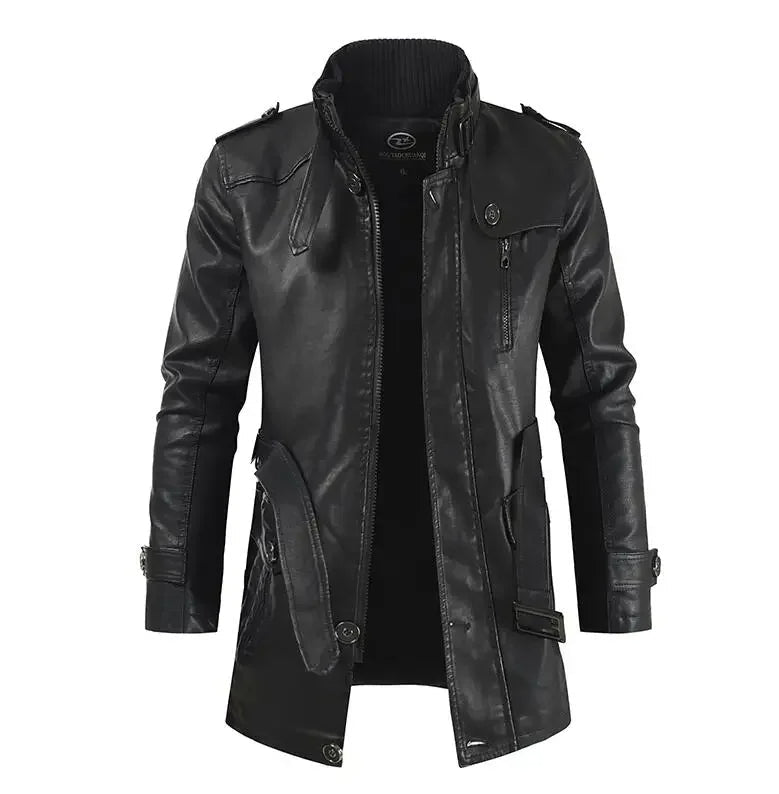 Rocco | Elegant Long Leather Biker Jacket