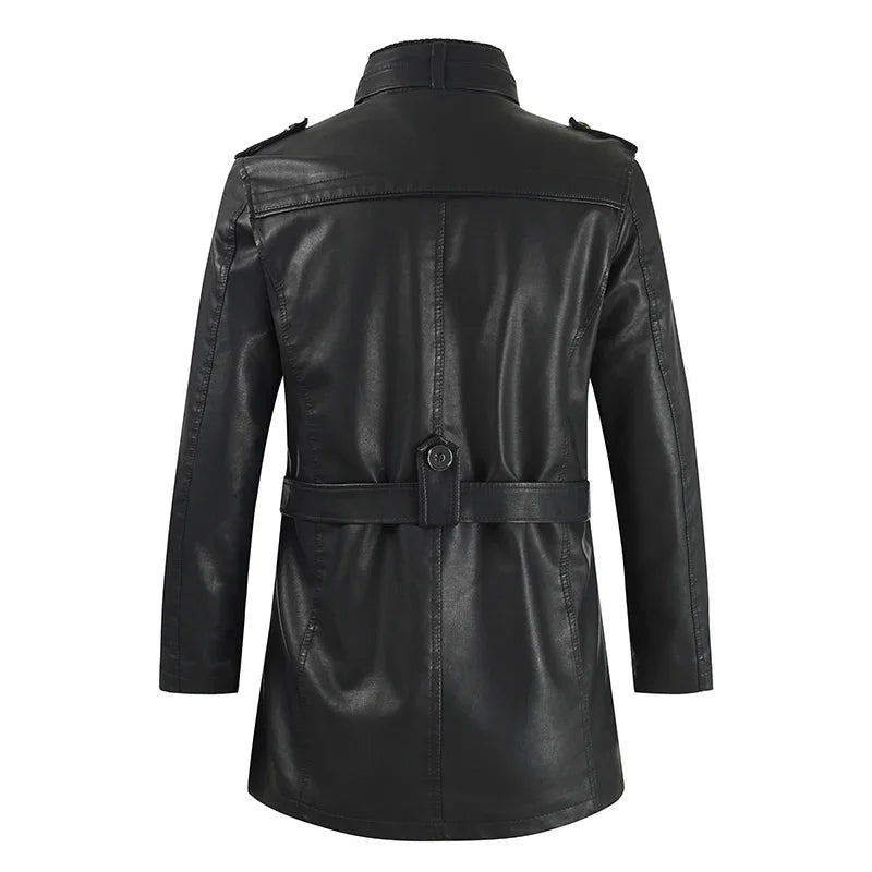 Rocco | Elegant Long Leather Biker Jacket