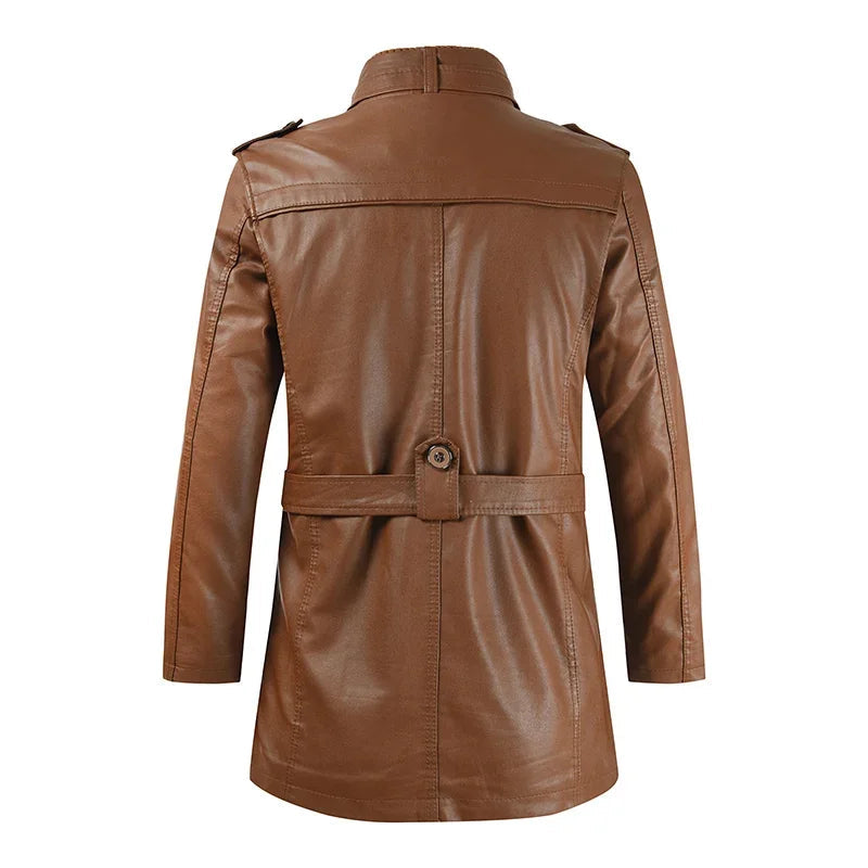 Rocco | Elegant Long Leather Biker Jacket